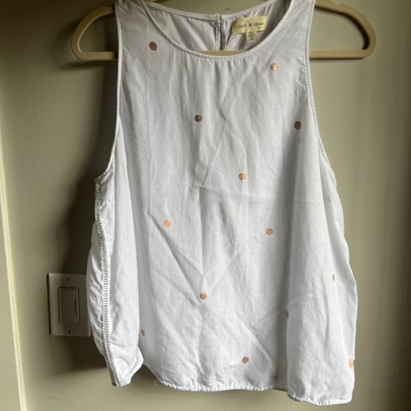 ANTHROPOLOGIE METALLIC GOLD SLEEVELESS BLOUSE - Picture 1 of 3